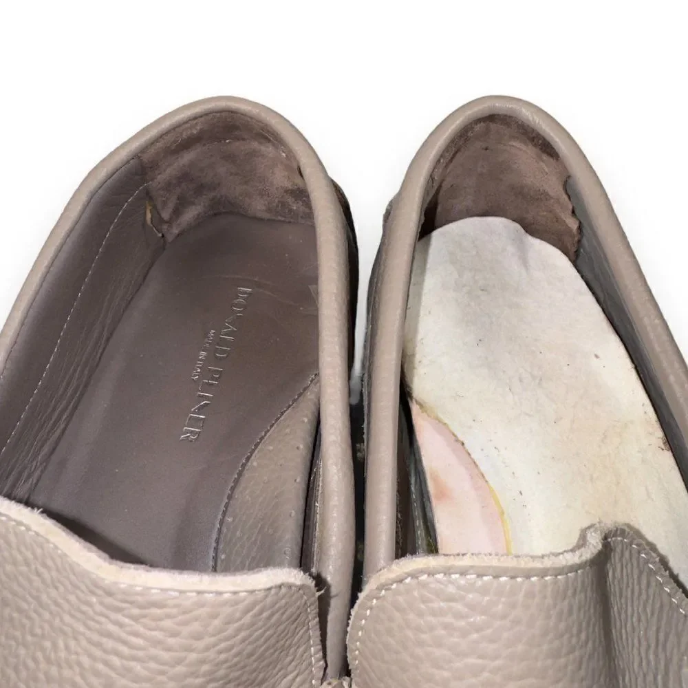 Donald Pliner Dacio Horse‎ Bit Driving Leather Loafers Beige Men's 13